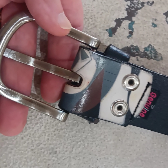 VOLCOM Stone Genuine Leather w Chrome Hardware Graphic Belt - Picture 5 of 11